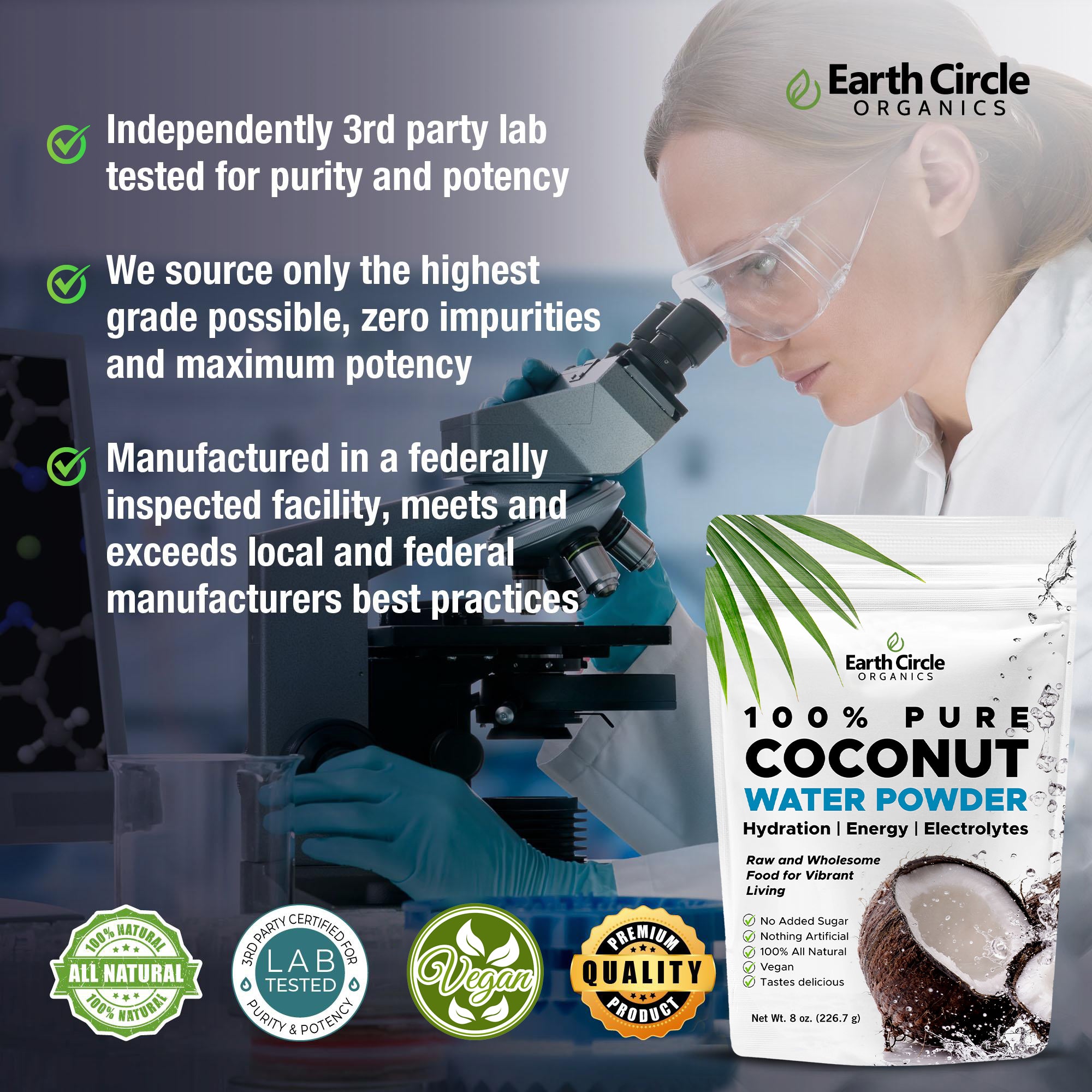 Earth Circle Organics Coconut Water Powder - 8oz