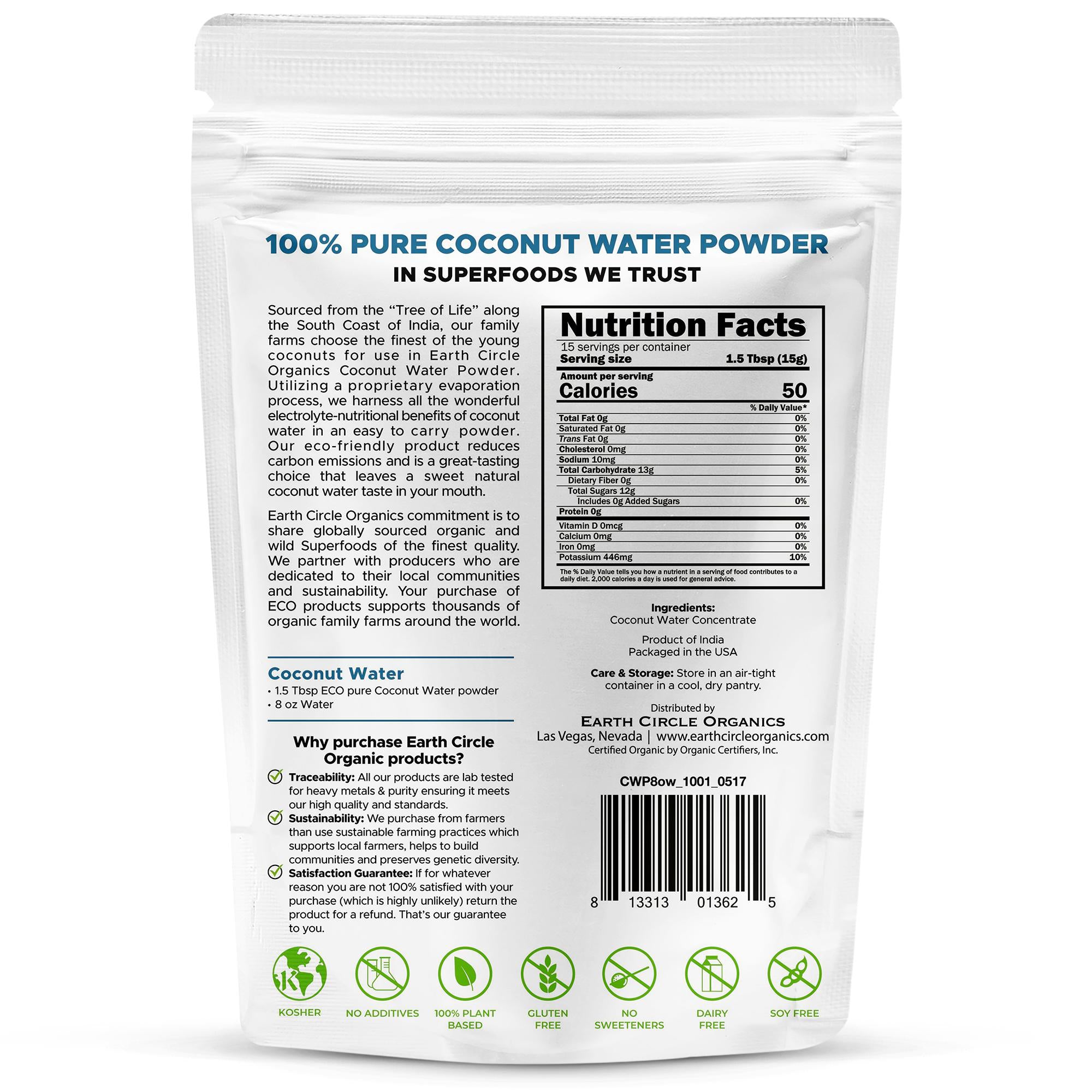 Earth Circle Organics Coconut Water Powder - 8oz