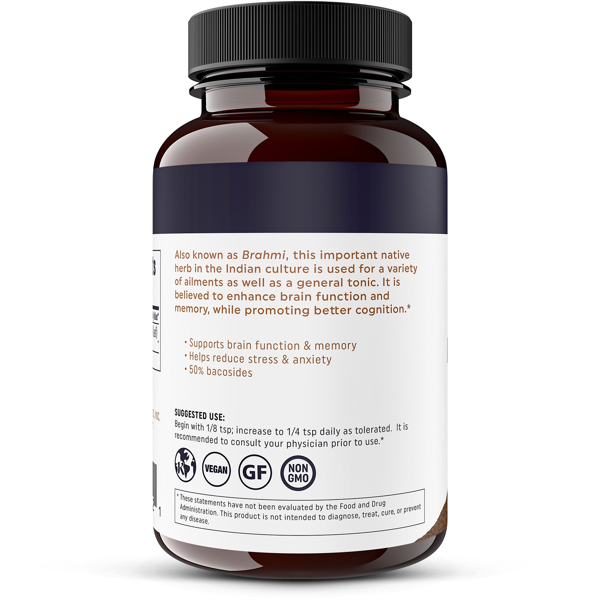 Earth Circle Organics Bacopa Monnieri Extract Powder - Supports Mental Vigilance and Antioxidant Boost