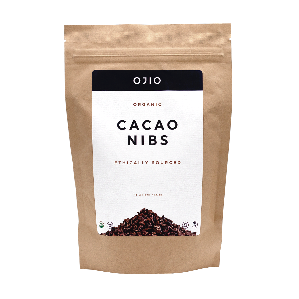 Ojio Organic Cacao Nibs from Peru - 8 oz | Superfood Supercharge your Health and Well-being