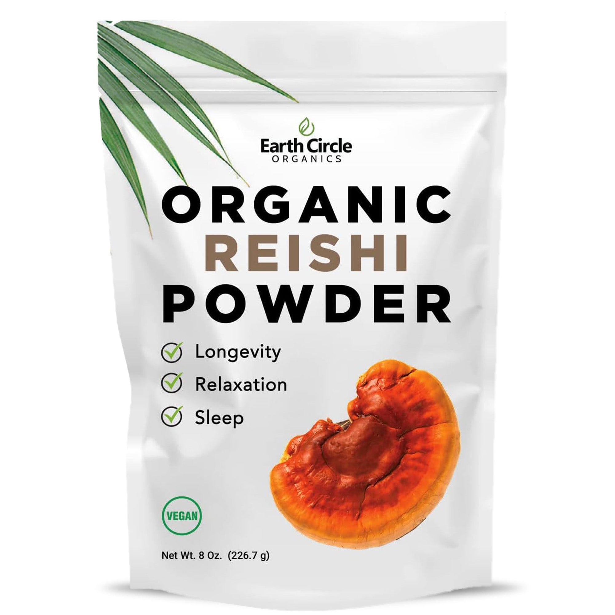 Earth Circle Organics Reishi | Organic Powder, Non GMO | Improves Relaxation and Sleep - 16oz