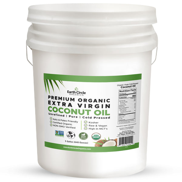 Earth Circle 5 Gallon Organic Virgin Coconut Oil