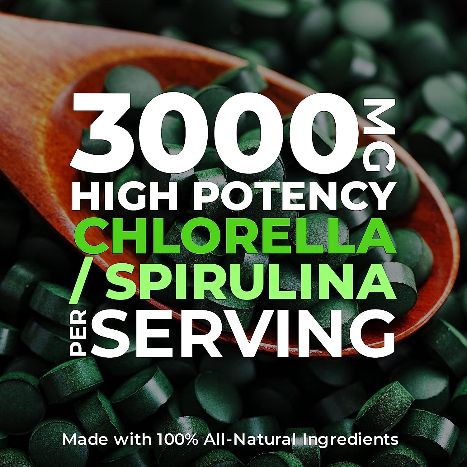 Chlorella/Spirulina Tablets (50/50) | Organic | Kosher | 1000 Tablets