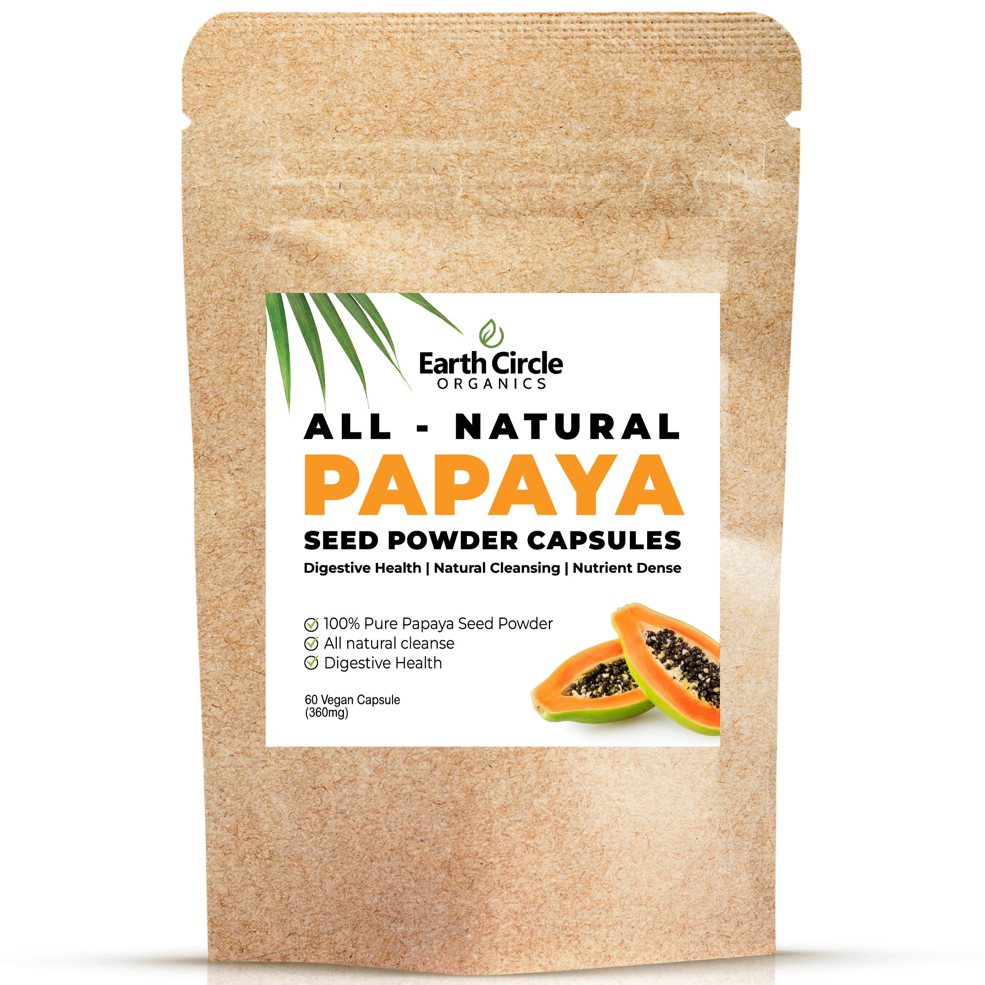 Papaya Seed Powder Capsules- 360mg/ serving, 60 Vegan Capsules