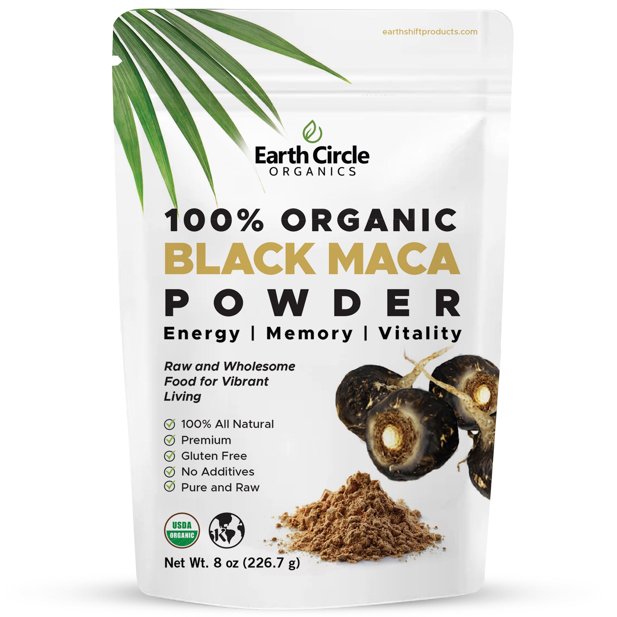 Earth Circle Organics Organic Black Maca Powder - Highest Quality Superfood Extract