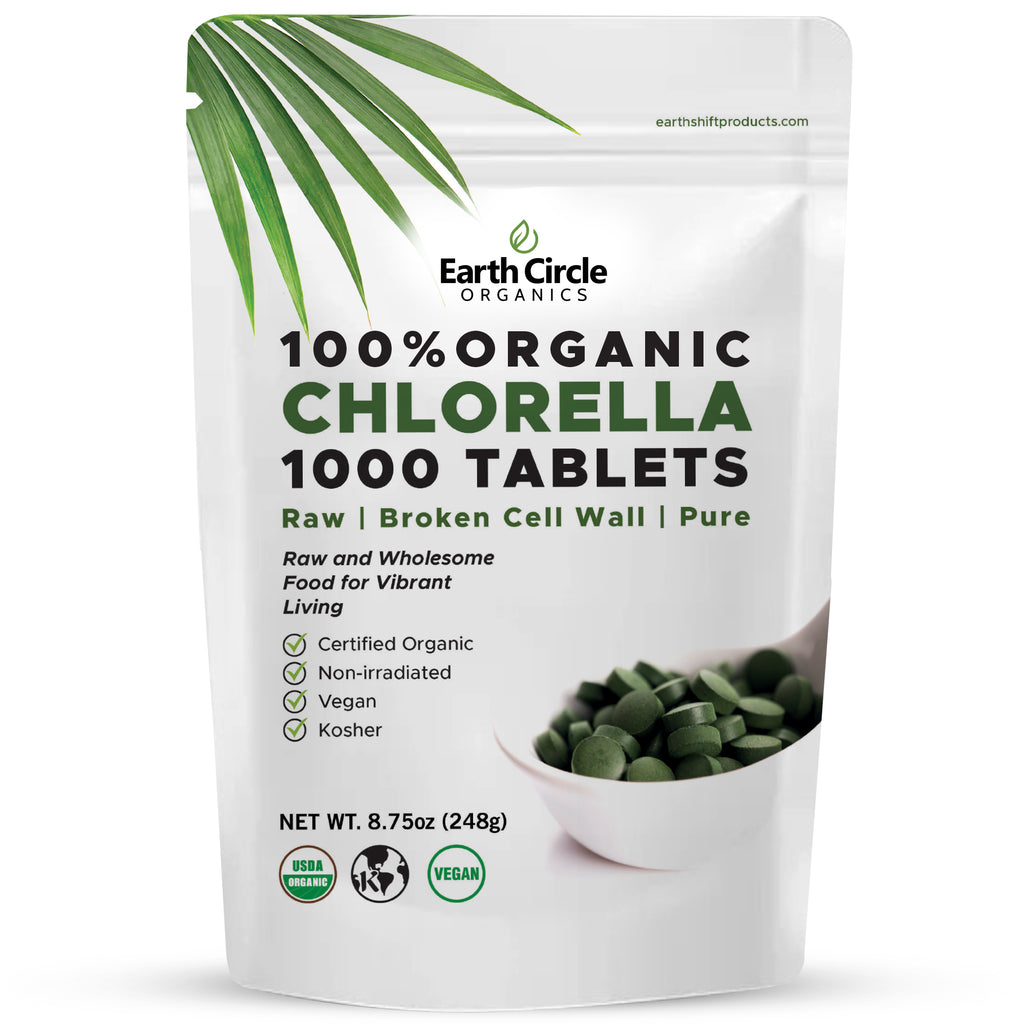 Organic Chlorella Tablets - Highest Quality Superfood from Taiwan by Earth Circle Organics