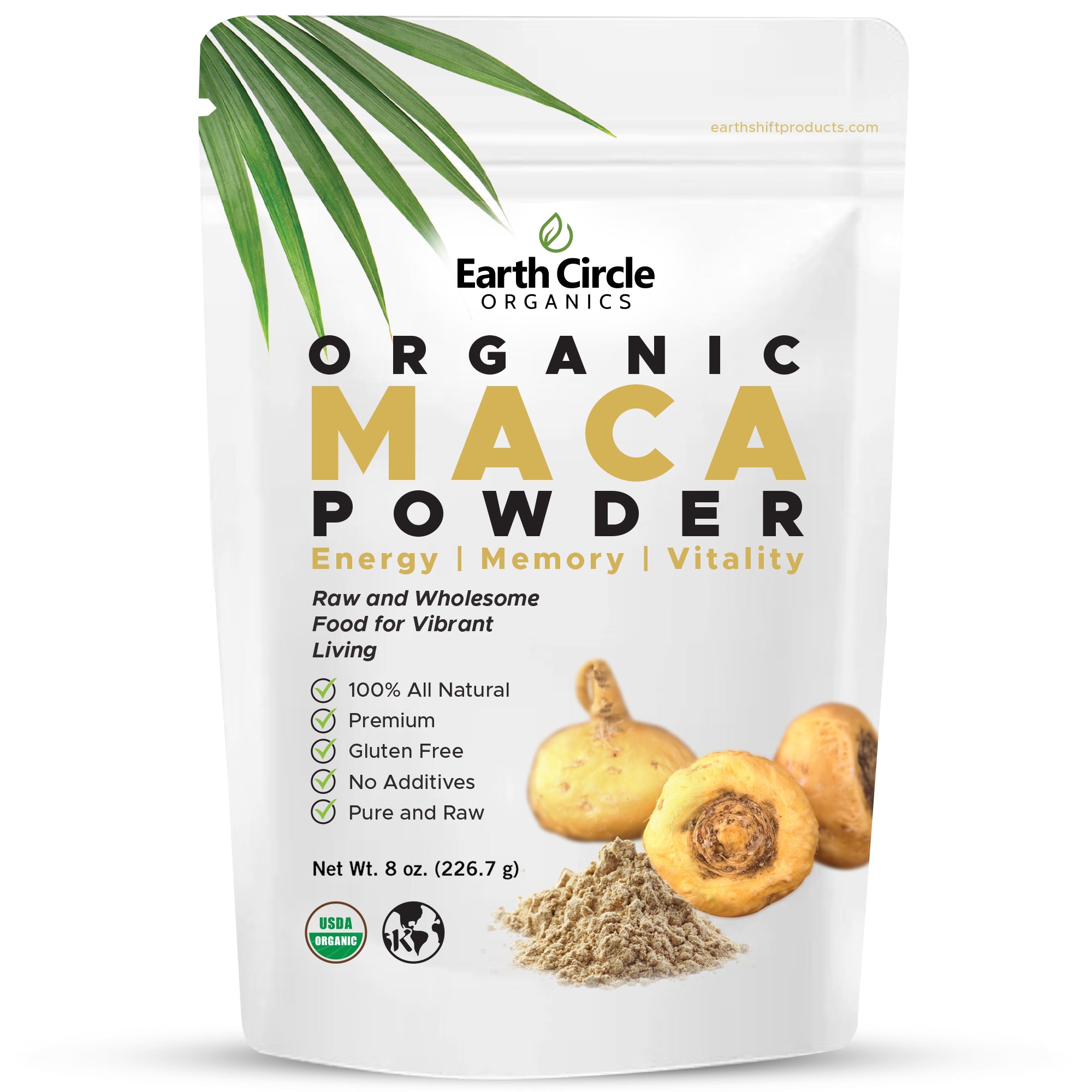 Earth Circle Organics Maca Powder - 8oz | High Quality Organic Superfood
