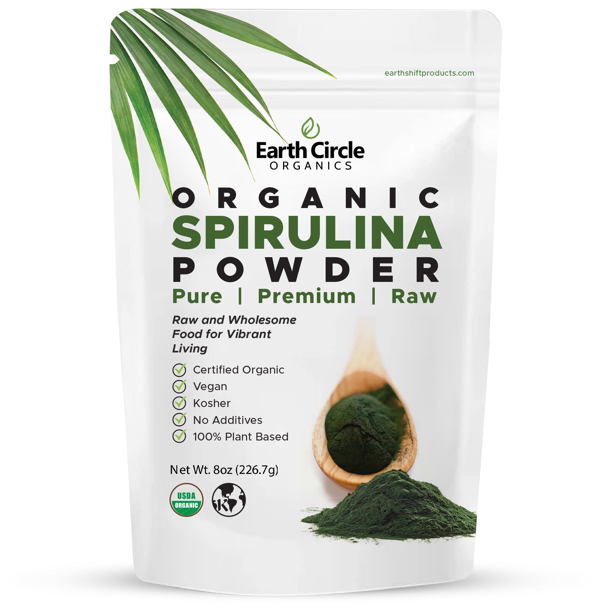 Earth Circle Organics Spirulina Powder | Certified Organic Superfood from Sustainable Farming Practices